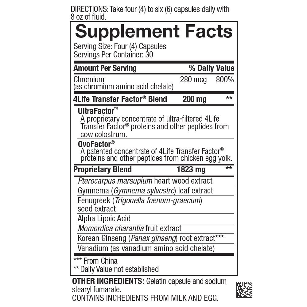 Supplement facts Glucoach