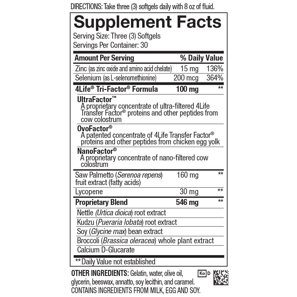 Supplement facts Malepro