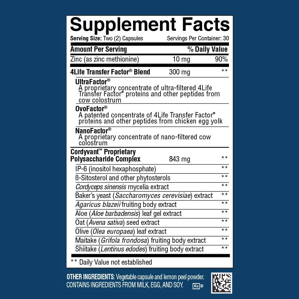 transfer factor plus supplement facts